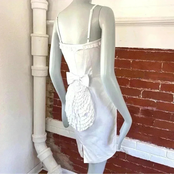 Betsey Johnson Back Ruffle Bow Above the Knee Dress in White - Picture 5 of 13